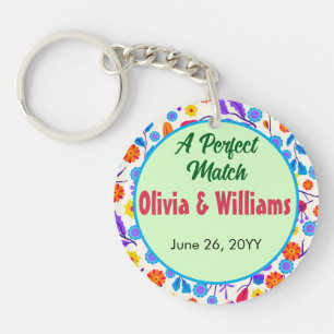 Colourful Exotic Floral Pattern-23146 Key Ring