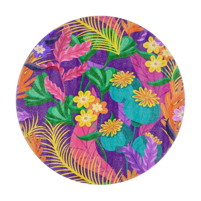 Colourful Exotic Floral Pattern-23148 Cutting Board (Front)