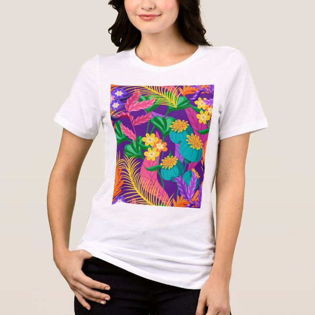 Colourful Exotic Floral Pattern-23148 Tri-Blend Shirt (Front)