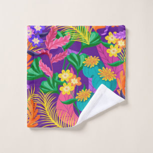 Colourful Exotic Floral Pattern-23148 Wash Cloth
