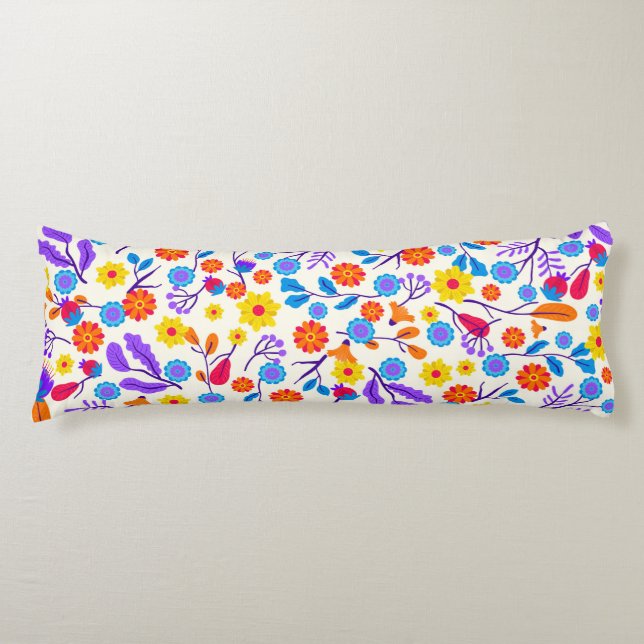 Colourful Exotic Floral Pattern-23165 Body Cushion (Front)