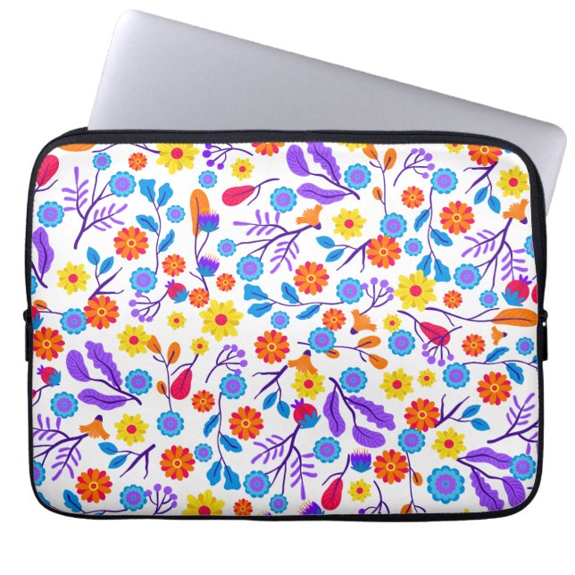 Colourful Exotic Floral Pattern-23165 Laptop Sleeve (Front)