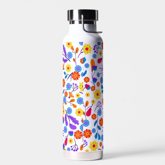 Colourful Exotic Floral Pattern-23165 Water Bottle (Left)