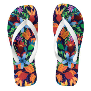Colourful Exotic Floral Pattern-32436 Flip Flops
