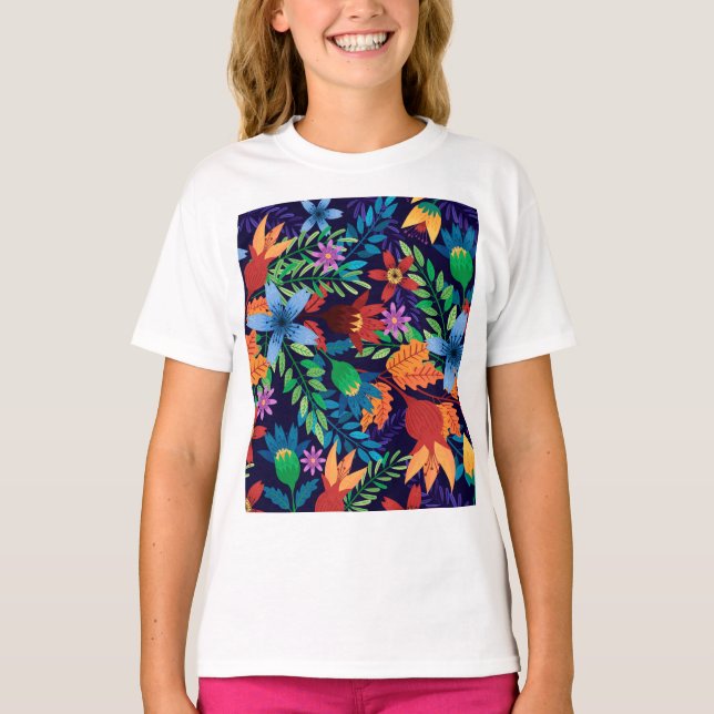 Colourful Exotic Floral Pattern-32436 T-Shirt (Front)