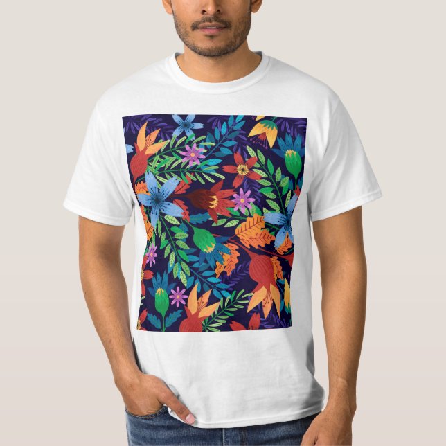 Colourful Exotic Floral Pattern-32436 T-Shirt (Front)