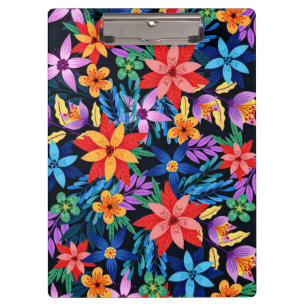 Colourful Exotic Floral Pattern-68578 Clipboard
