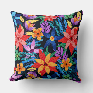 Colourful Exotic Floral Pattern-68578 Cushion