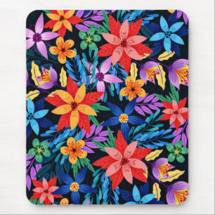 Colourful Exotic Floral Pattern-68578 Mouse Mat
