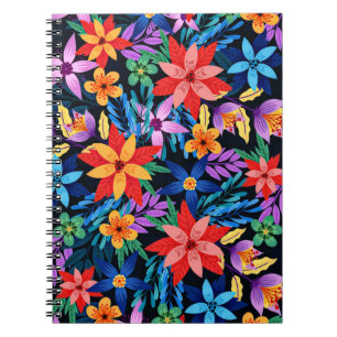 Colourful Exotic Floral Pattern-68578 Notebook