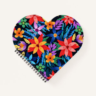 Colourful Exotic Floral Pattern-68578 Notebook