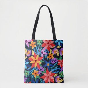 Colourful Exotic Floral Pattern-68578 Tote Bag