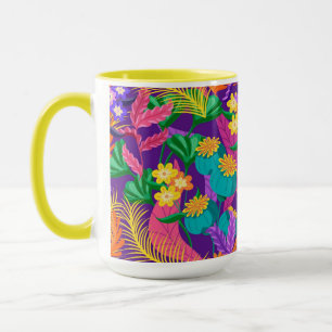 Colourful Exotic Floral Pattern Design Mug