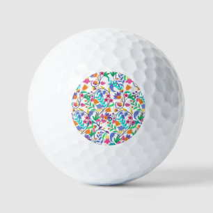 Colourful Exotic Floral Pattern Golf Balls
