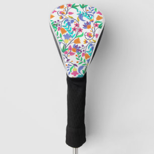 Colourful Exotic Floral Pattern Golf Head Cover