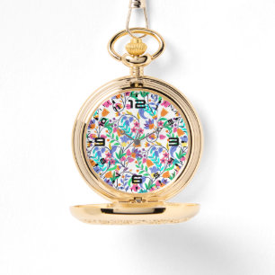 Colourful Exotic Floral Pattern Watch