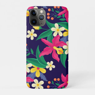 Colourful Exotic Flowers And Leaves Pattern-55667 iPhone 11 Pro Case
