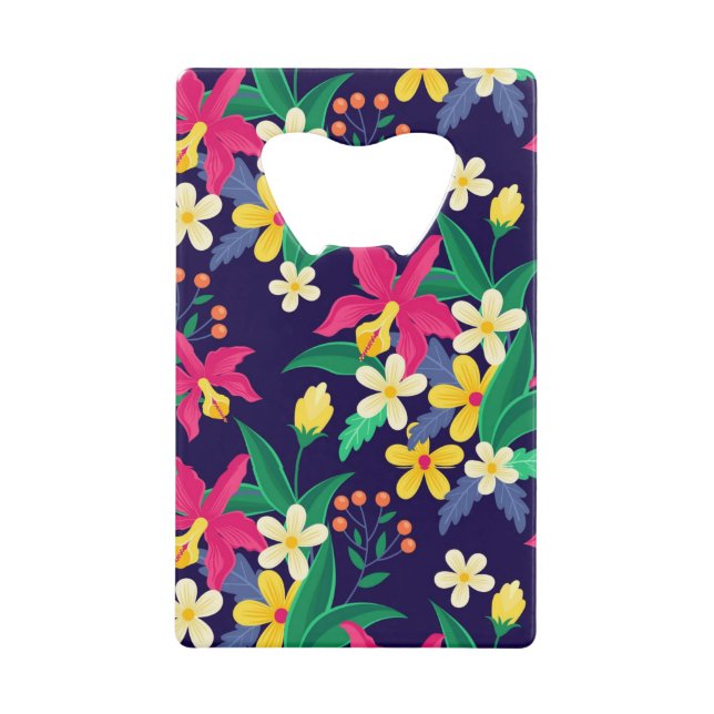 Colourful Exotic Flowers Leaves Pattern-23021 (Front)