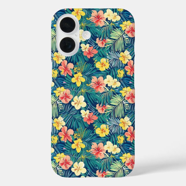 Colourful Exotic Flowers Pattern Case-Mate iPhone Case (Back)