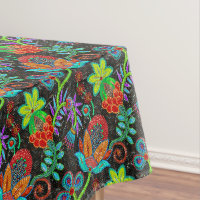Colourful exotic flowers pattern, glass beads look