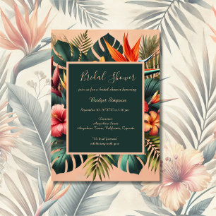 Colourful Exotic Hawaiian Tropical Bridal Shower Invitation