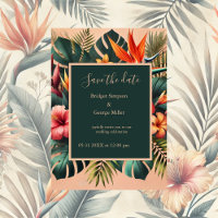 Colourful Exotic Hawaiian Tropical Save the Date