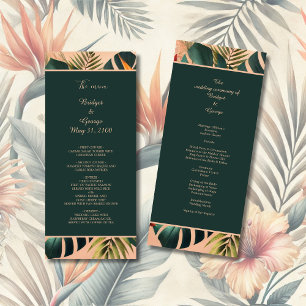 Colourful Exotic Hawaiian Tropical Wedding Programme