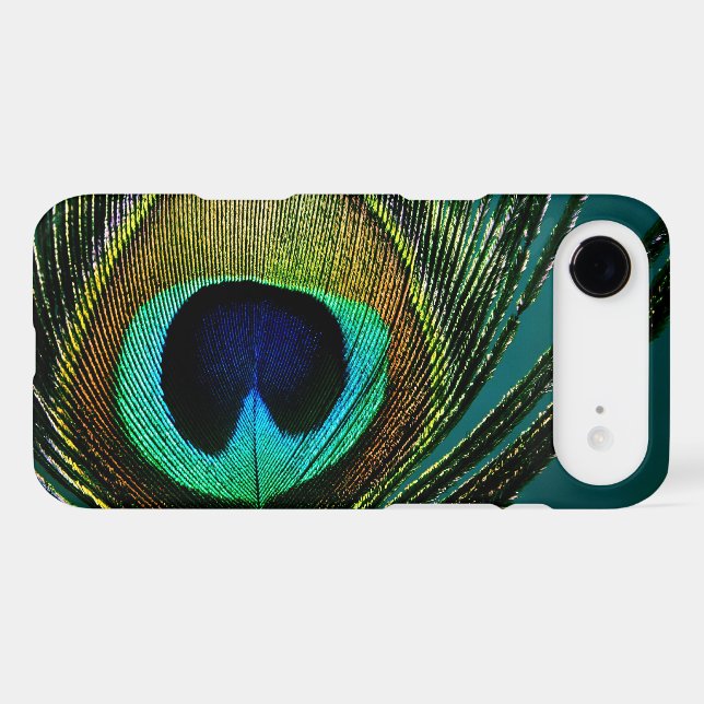 Colourful Exotic Peacock Feather Modern (Back (Horizontal))
