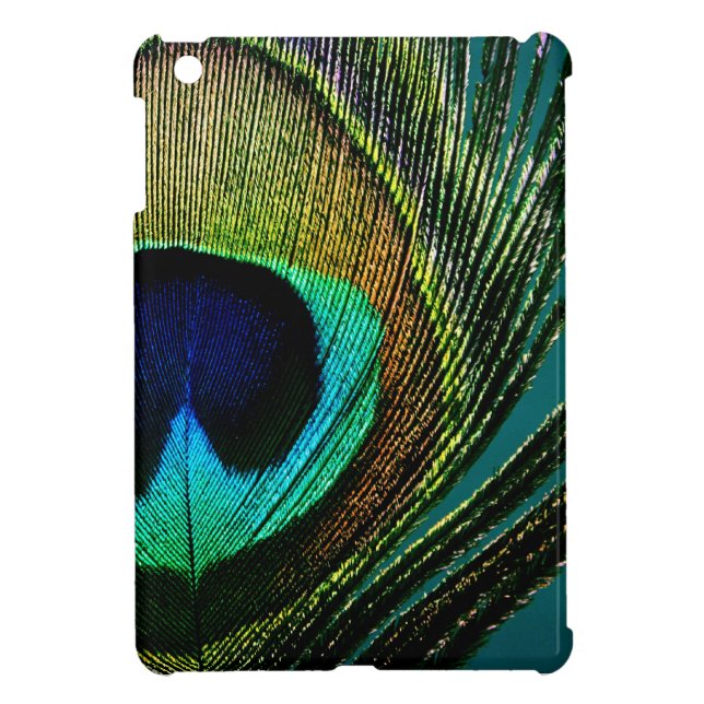 Colourful Exotic Peacock Feather Modern iPad Mini Case (Back)