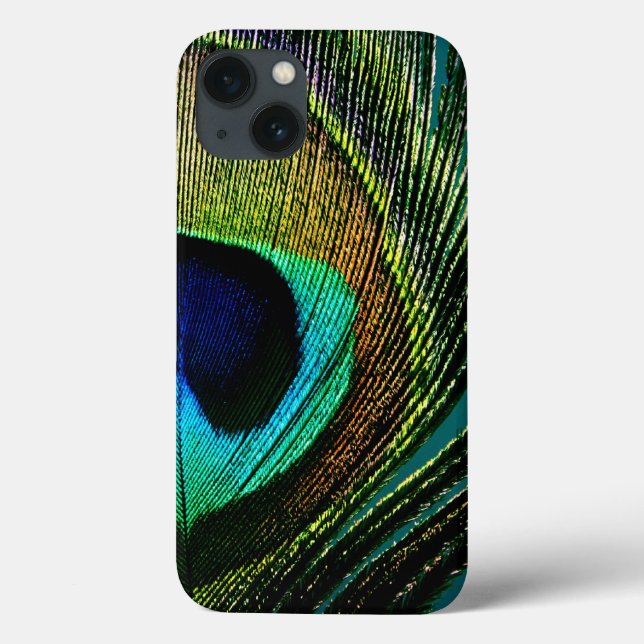 Colourful Exotic Peacock Feather Modern Photograph Case-Mate iPhone Case (Back)