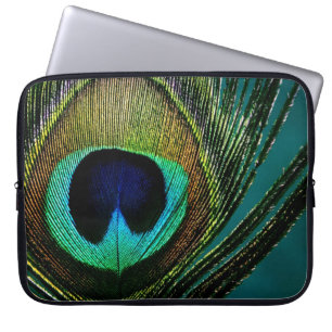 Colourful Exotic Peacock Feather Photography Moder Laptop Sleeve