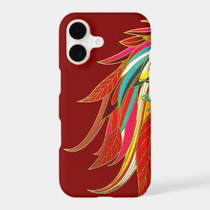 Colourful Exotic Tribal Feathers Red