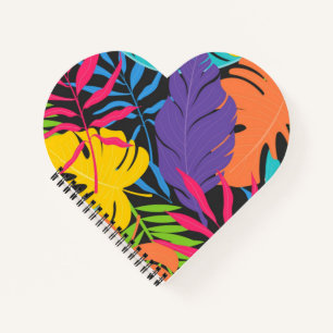 Colourful Exotic Tropical Leaves Pattern-23190 Notebook
