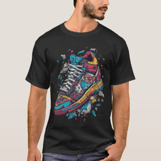 Colourful Exploding Sneaker Streetwear Graphic T-Shirt