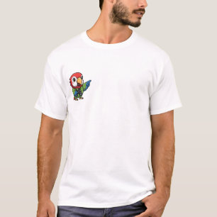 Colourful Explorer Parrot Holding Binoculars T-Shirt