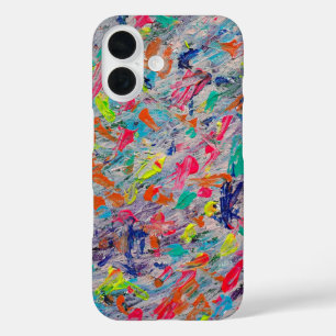Colourful Expression in Acrylic Paint iPhone 16 Case