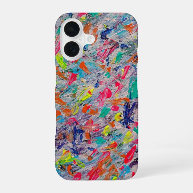 Colourful Expression in Acrylic Paint iPhone 16 Case (Back)