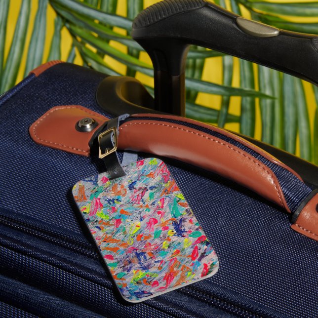 Colourful Expression in Acrylic Paint Luggage Tag (Front Insitu 1)