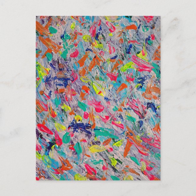 Colourful Expression in Acrylic Paint Postcard (Front)