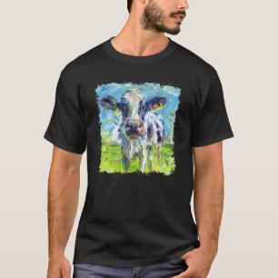 Colourful Expressive Impressionist Cow Portrait Pa T-Shirt