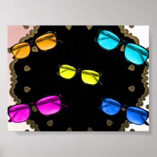Colourful Eye Glasses Poster