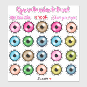 Colourful Eyes Cute Stickers