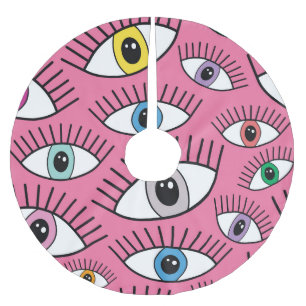 Colourful eyes: magic mystical background brushed polyester tree skirt