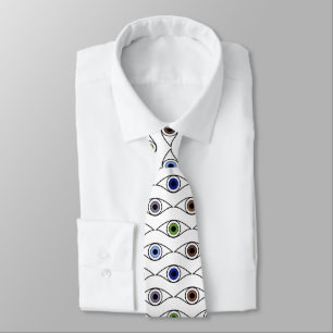Colourful Eyes Pattern Design Tie