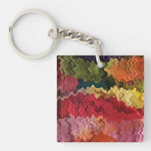 Colourful Fabric Abstract Keychain