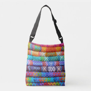 Colourful Fabric Pattern Boho Crossbody Bag
