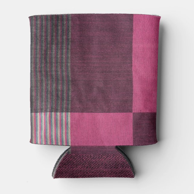 Colourful Fabric Surface: Top View. Can Cooler (Front)