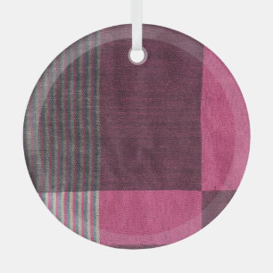 Colourful Fabric Surface: Top View. Glass Tree Decoration