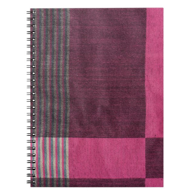 Colourful Fabric Surface: Top View. Notebook (Front)