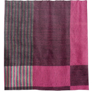 Colourful Fabric Surface: Top View. Shower Curtain